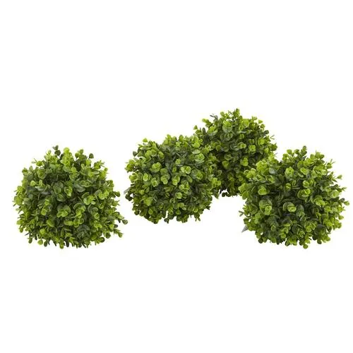 11" Eucalyptus Decorative Artificial Ball (Set of 4)