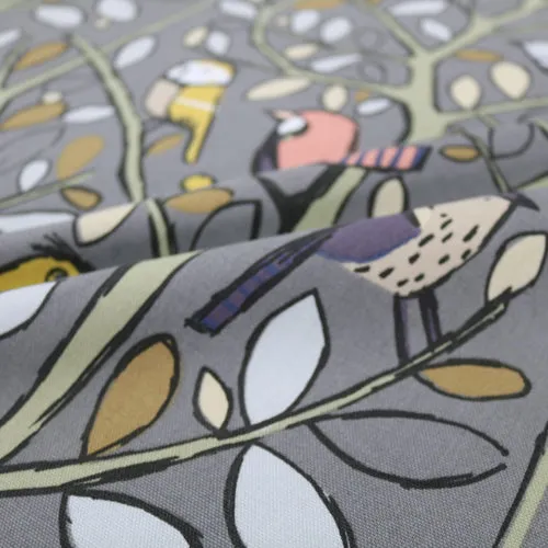 165CM REMNANT Bird Song Home Furnishing Fabric - Charcoal