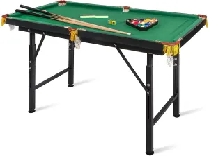 55" Adjustable Height Billiard Table Folding Portable Game Pool Table with adjustable foot pad