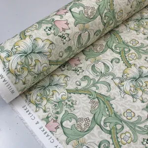 75CM REMNANT William Morris Soft Furnishing - Golden Lily - Linen and Blush