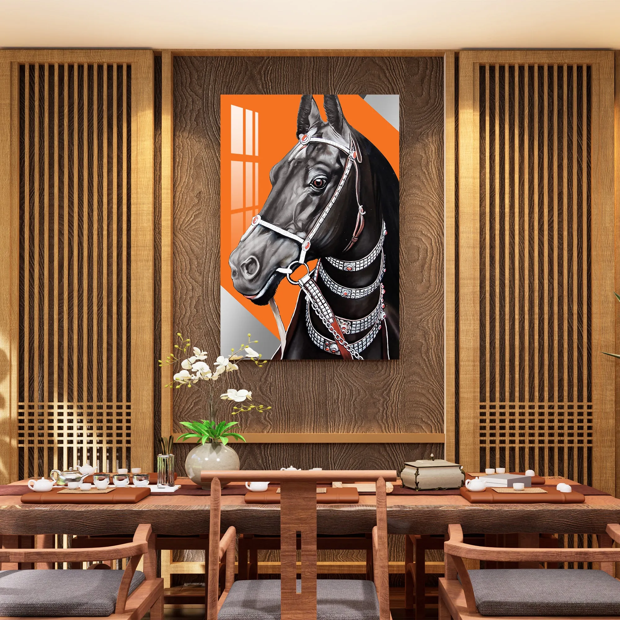 Abstract Arabic horse Acrylic Wall Art