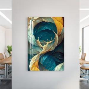 Abstract Colorful Leaves Acrylic Wall Art