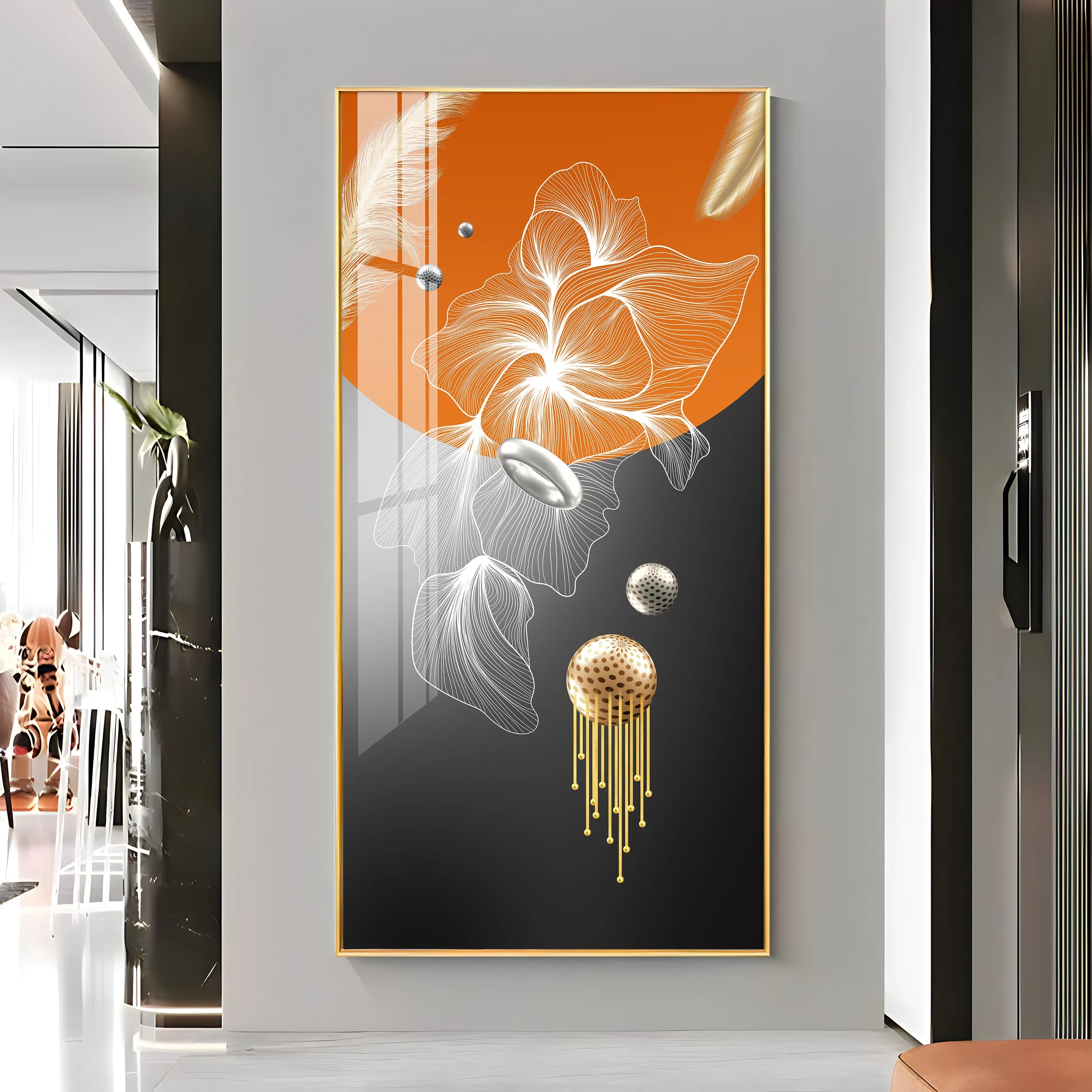 Abstract Modern Decorative Premium Acrylic Vertical Wall Art