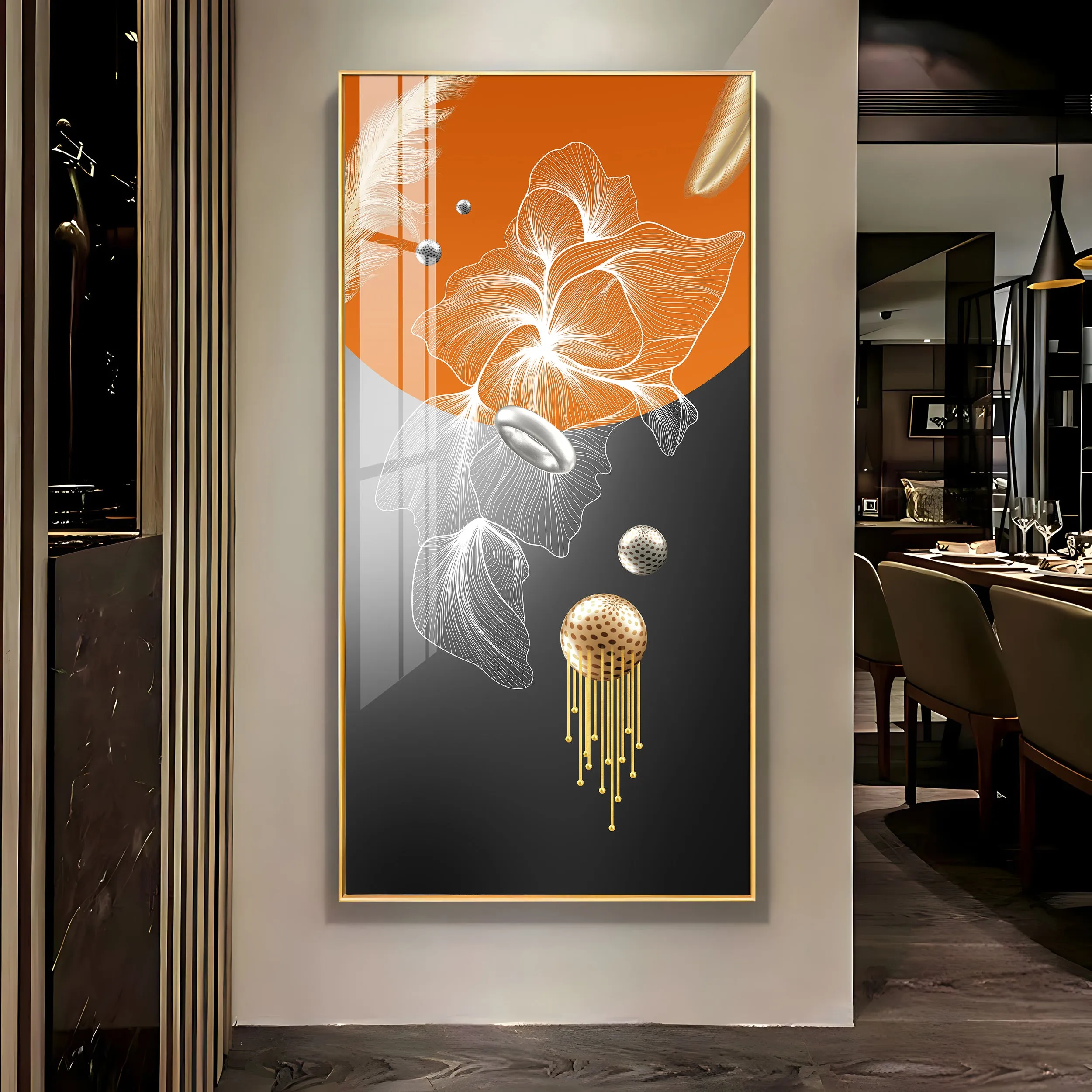 Abstract Modern Decorative Premium Acrylic Vertical Wall Art