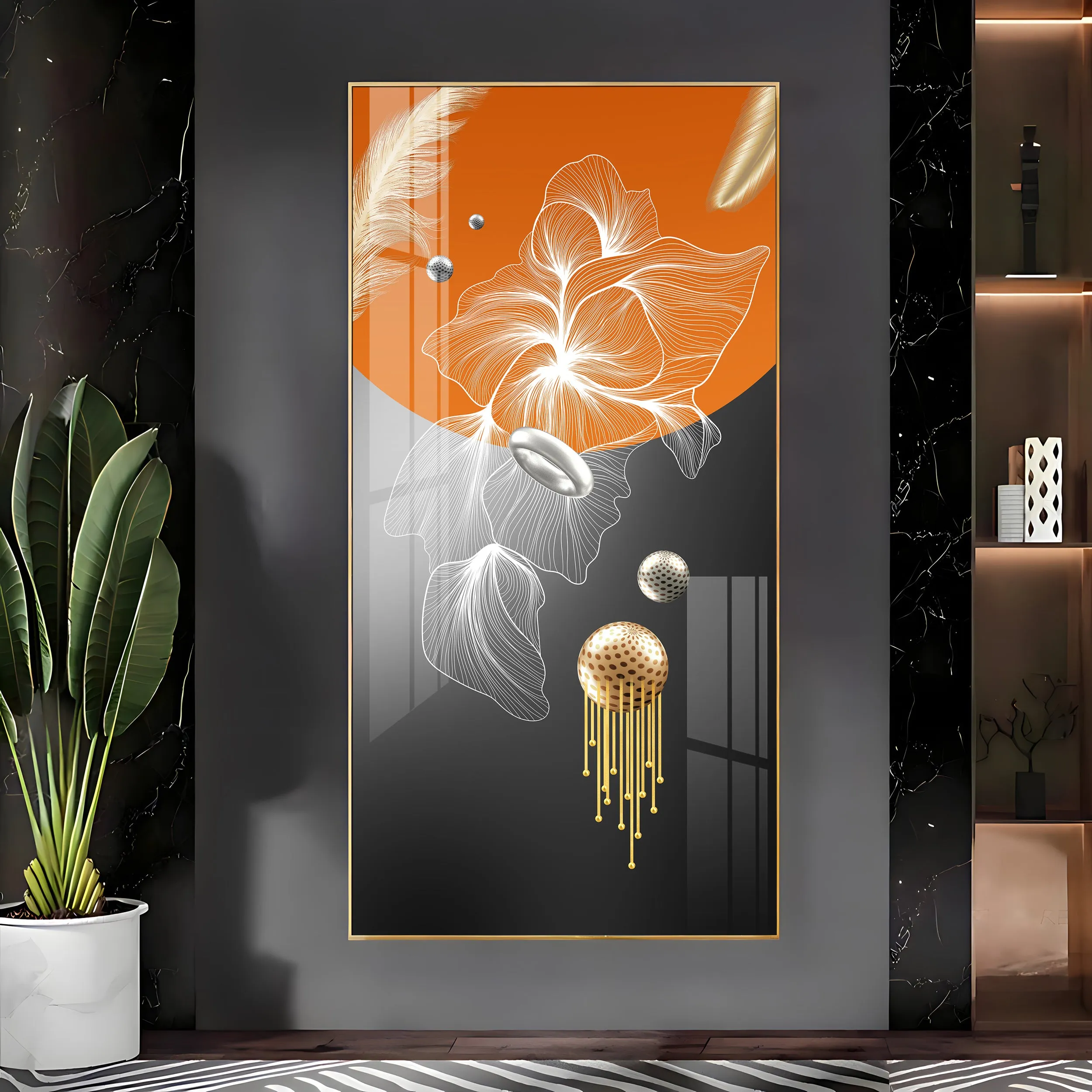 Abstract Modern Decorative Premium Acrylic Vertical Wall Art