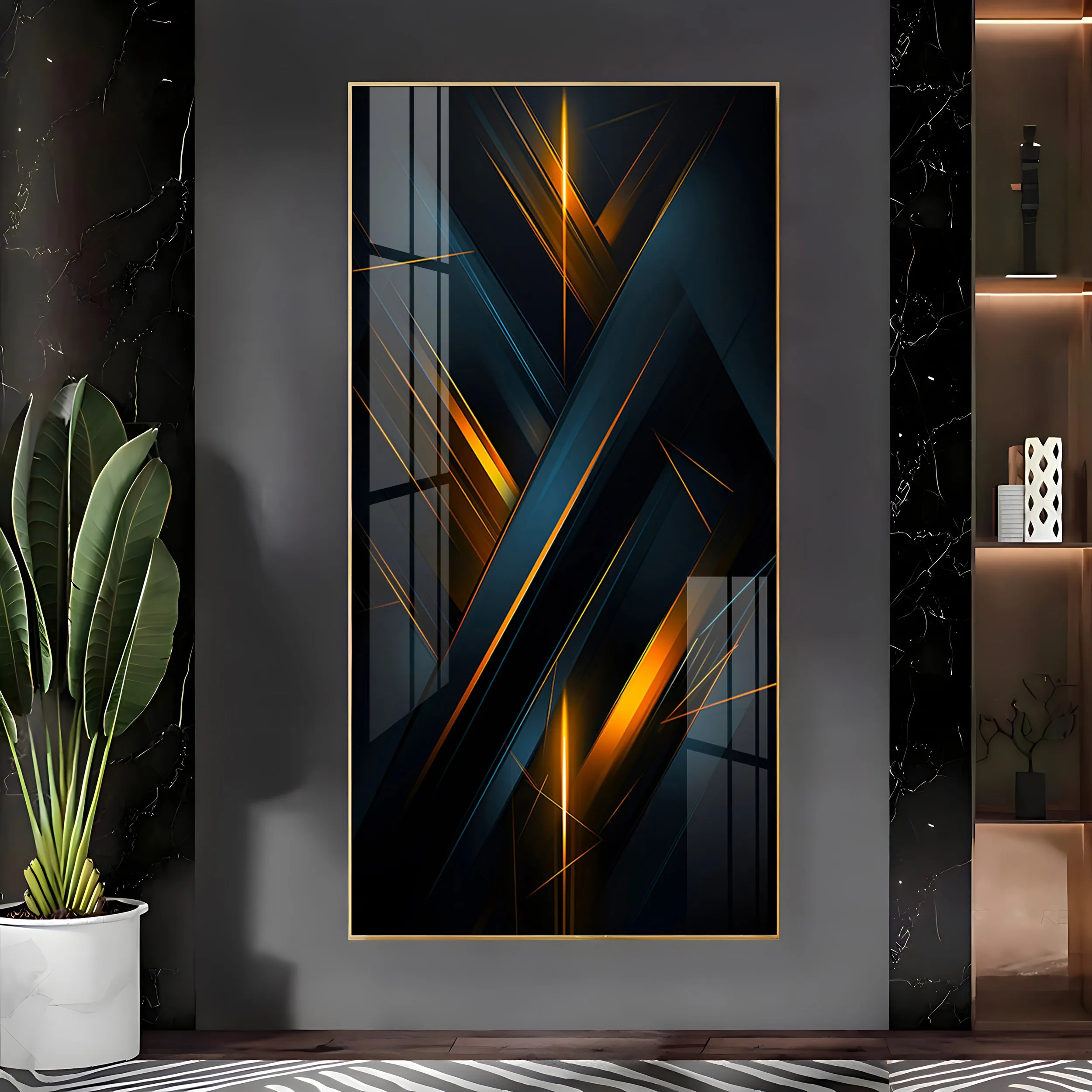 Abstract Modern Design For Entrance Premium Acrylic Vertical Wall Art