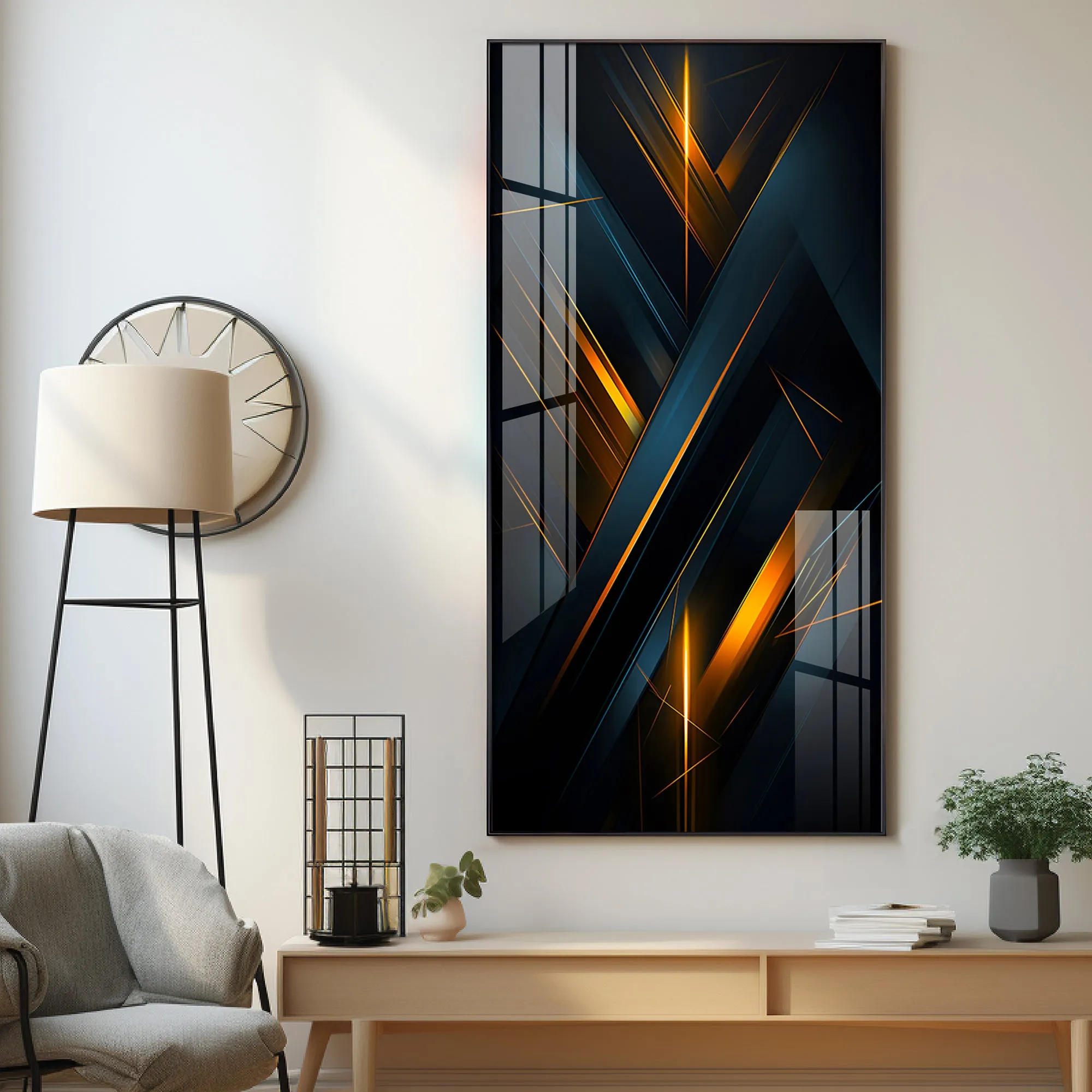 Abstract Modern Design For Entrance Premium Acrylic Vertical Wall Art