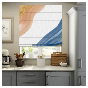 Abstract Watercolor Pattern Print Window Roman Shade