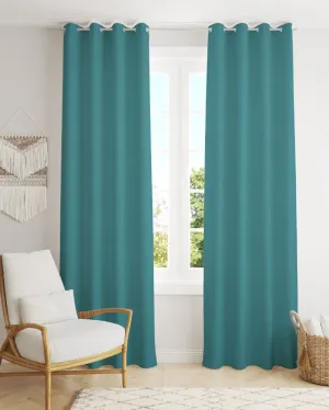 Aqua Blackout Mordern Polyester Curtains for Living Room Decoration | Set Of 2