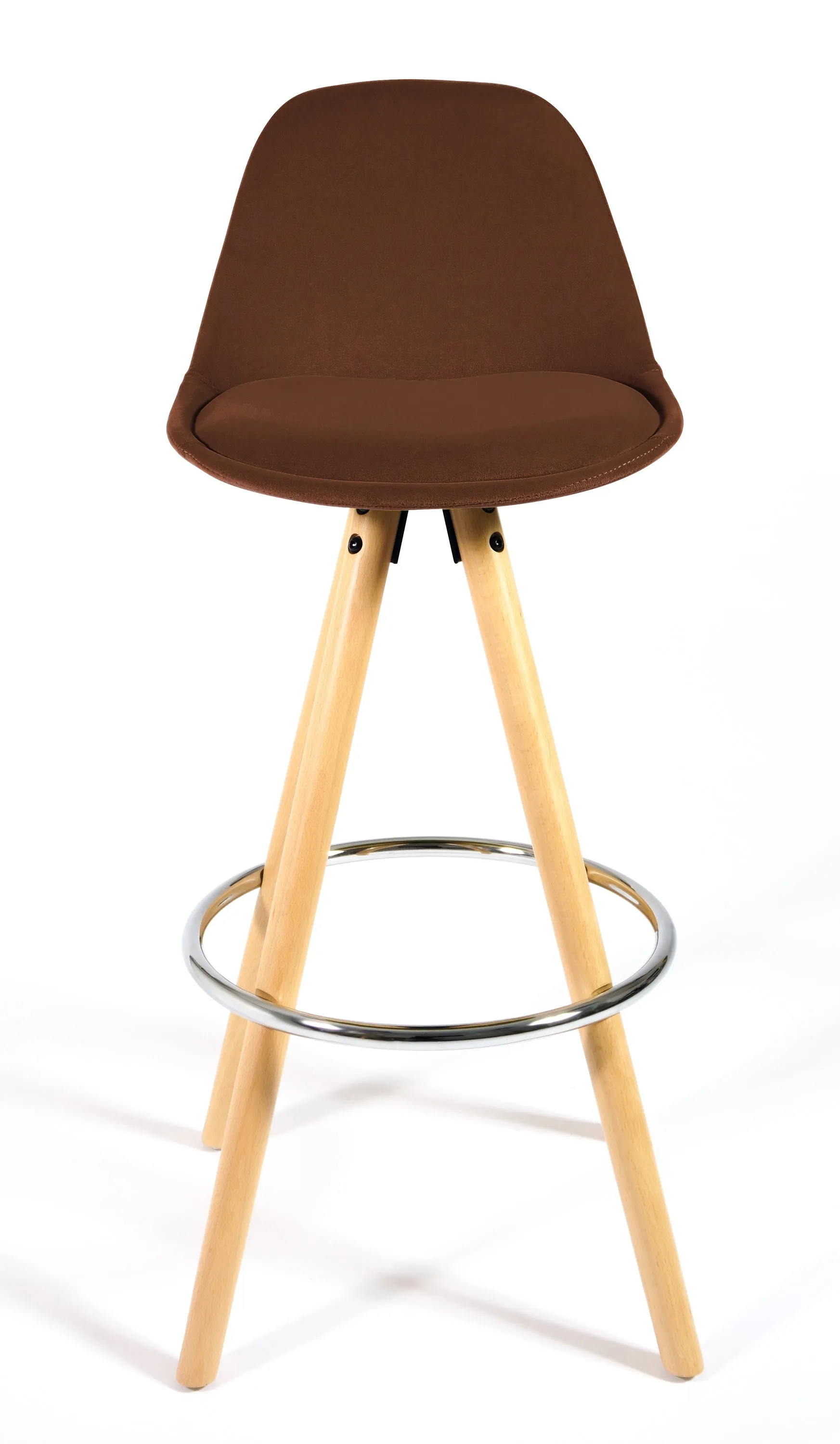 Barcelona Bar Stools Matte Velvet - Chocolate Brown