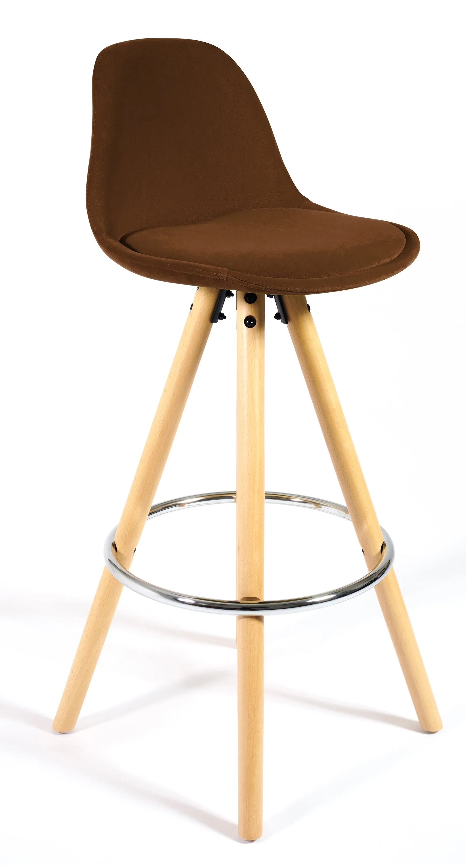 Barcelona Bar Stools Matte Velvet - Chocolate Brown