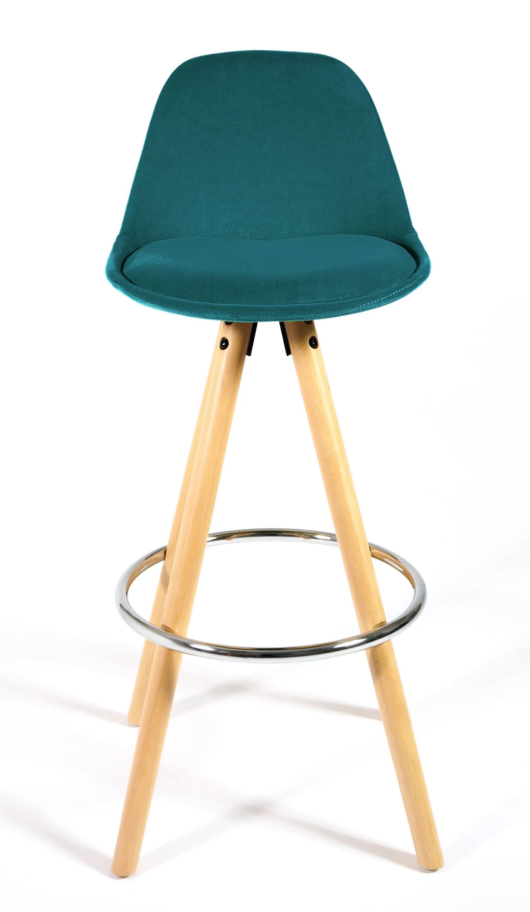 Barcelona Bar Stools Matte Velvet - Ocean Green