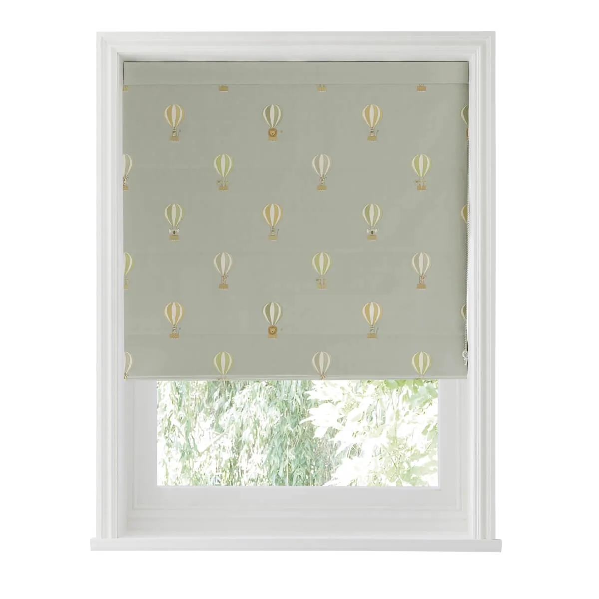 Bears & Balloons Mint Grey Curtains/Roman Blind Sample