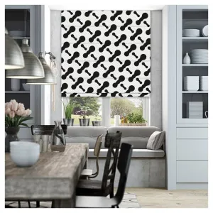 Black & White Seamless Pattern Print Window Roman Shade