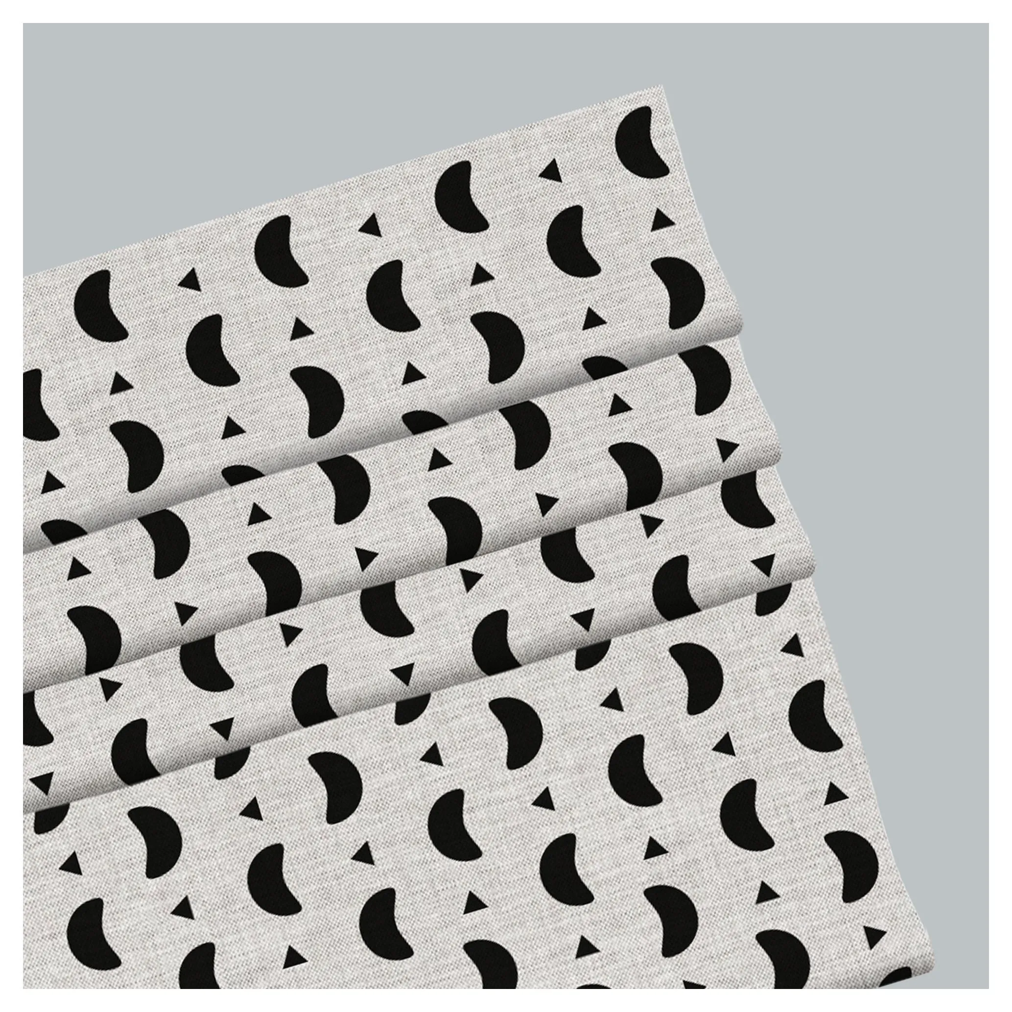 Black and White Crescent Moon Window Roman Shade