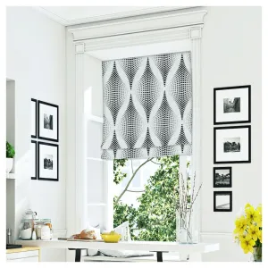 Black and White Retro Pattern Scandinavian Window Roman Shade