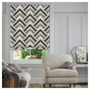 Black And White Seamless Scandinavian Pattern Print Window Roman Shade