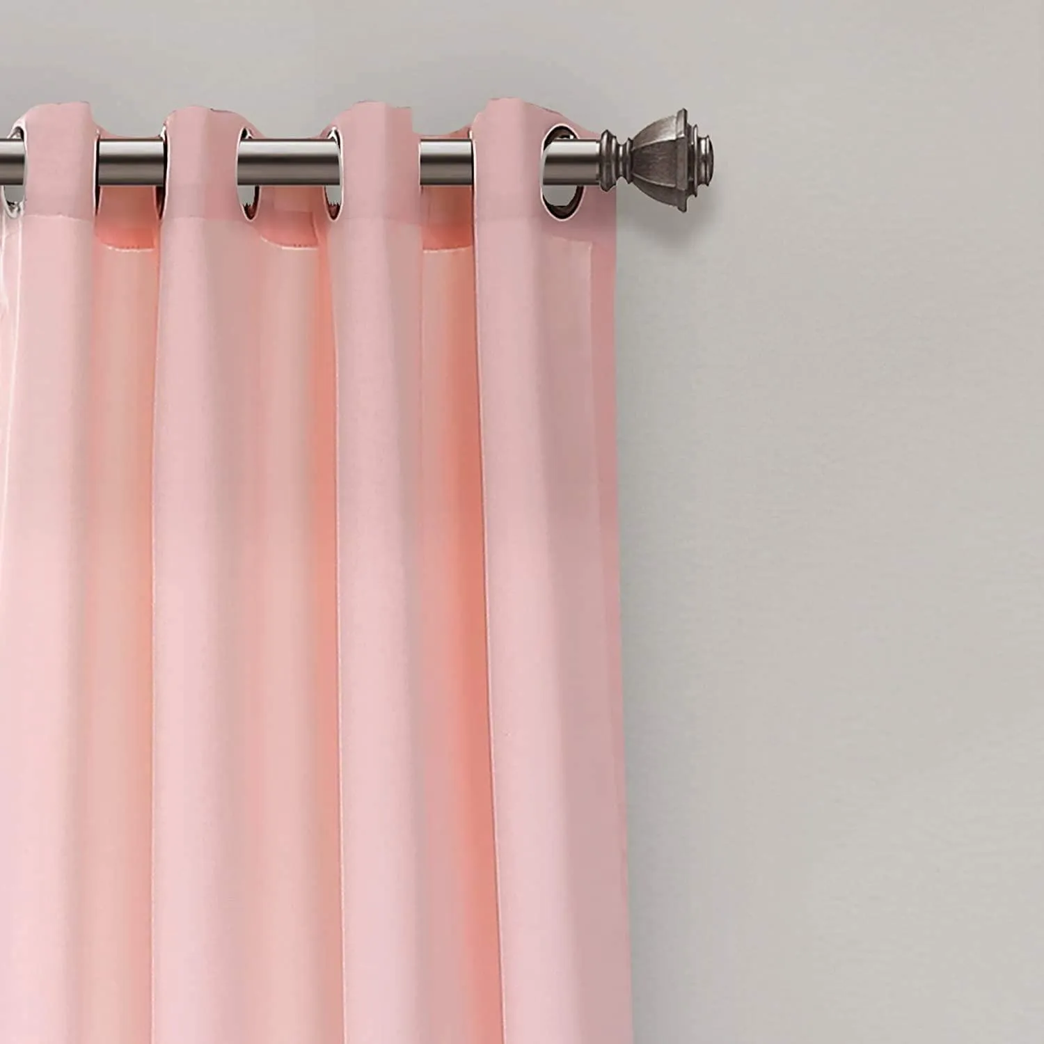 Blush Waterfall Printed Faux Silk Room Darkening Curtains, Pack of 2 Curtains