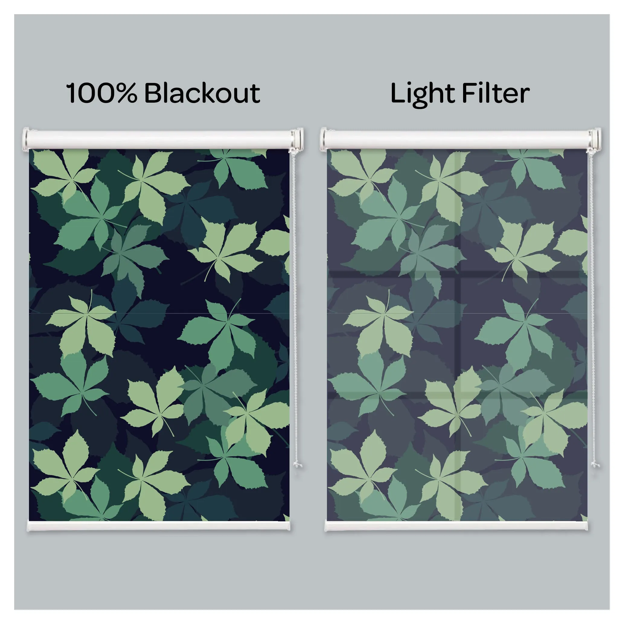 Botanical Leaf Print Window Roller Shade