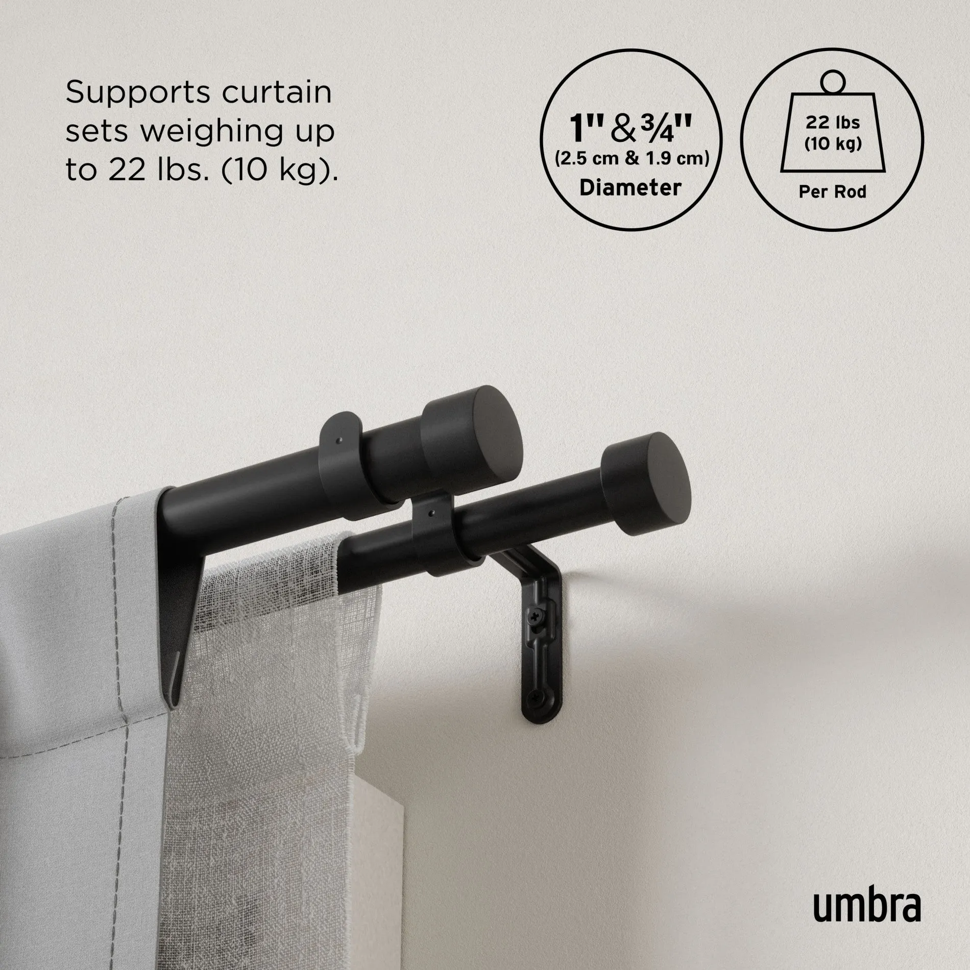 Cappa Double Curtain Rod