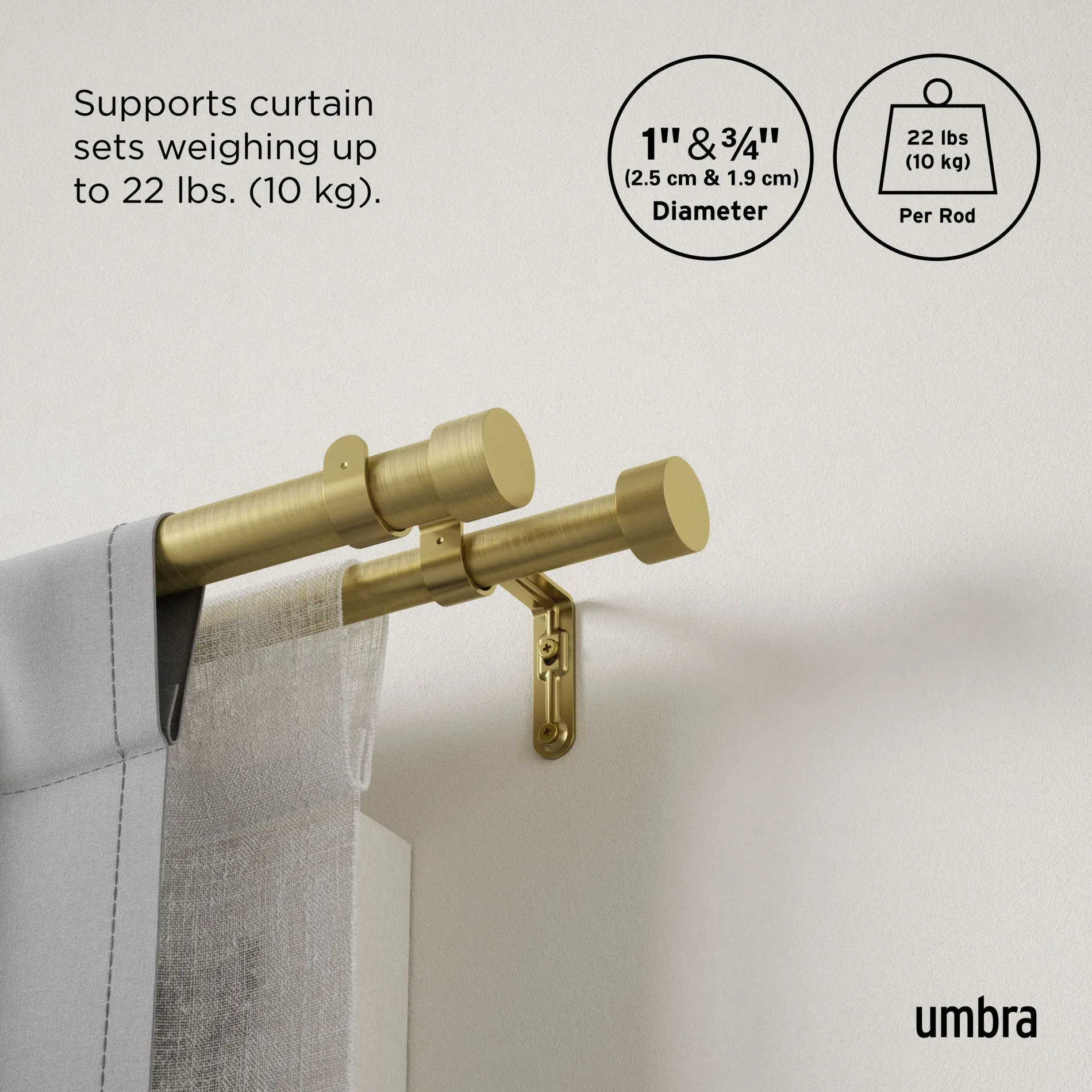 Cappa Double Curtain Rod