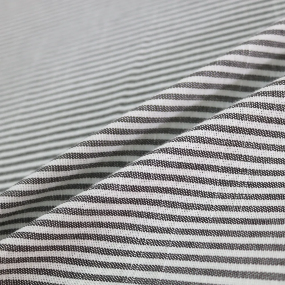 Chambray Stripe Home Furnishing Fabric - Grey