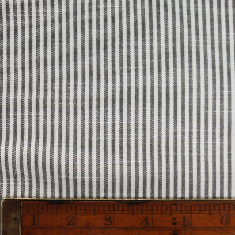 Chambray Stripe Home Furnishing Fabric - Grey