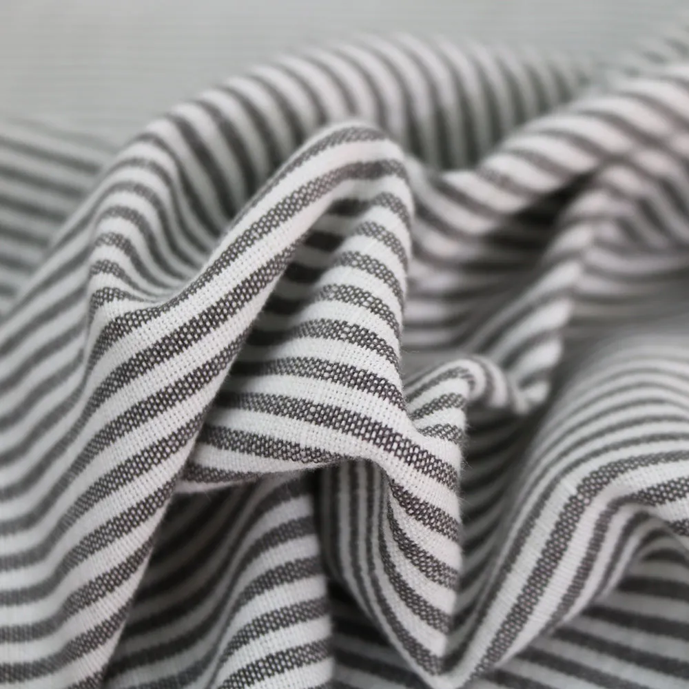 Chambray Stripe Home Furnishing Fabric - Grey