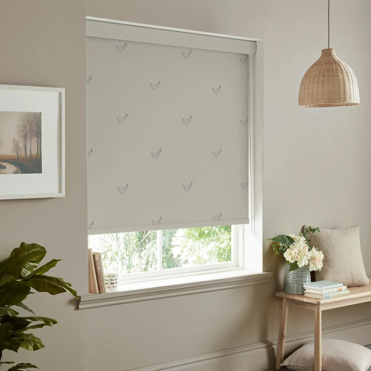 Chicken Natural Roller Blind Sample