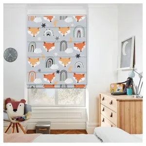 Children Seamless Foxes Pattern Print Window Roman Shade