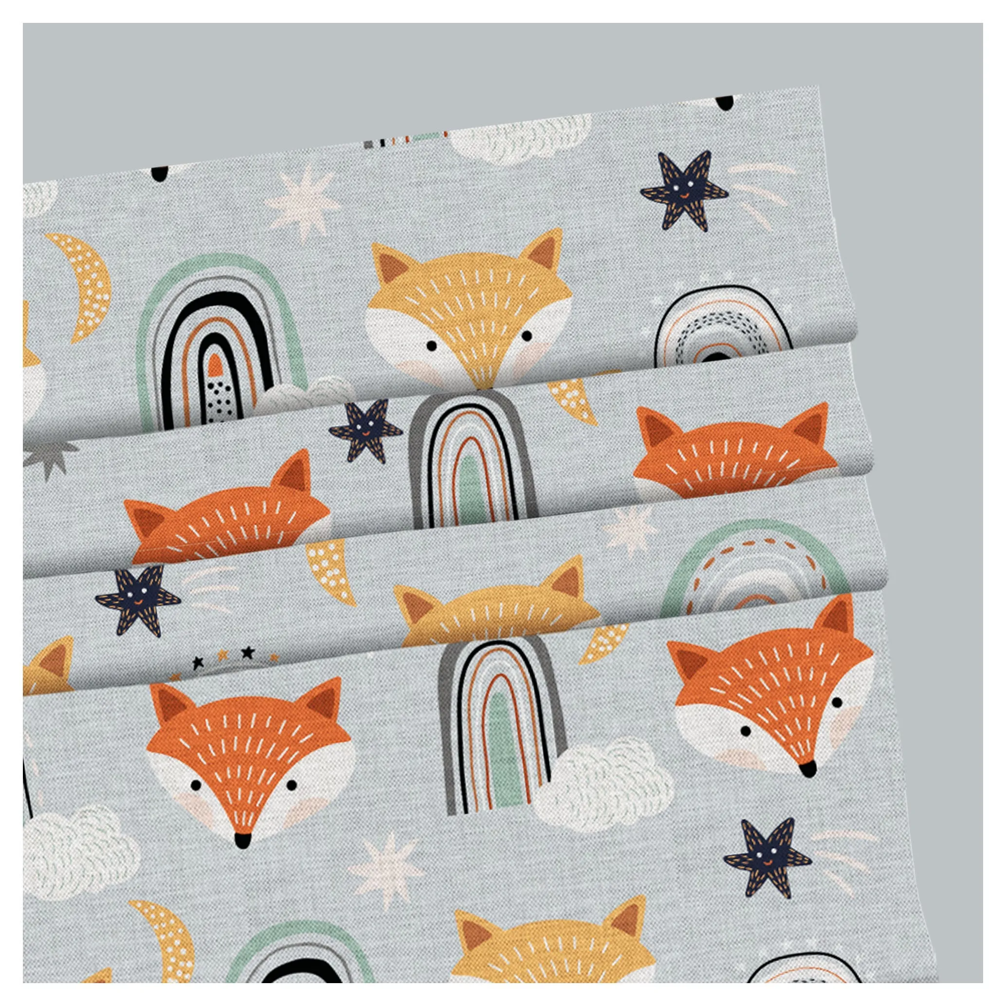 Children Seamless Foxes Pattern Print Window Roman Shade