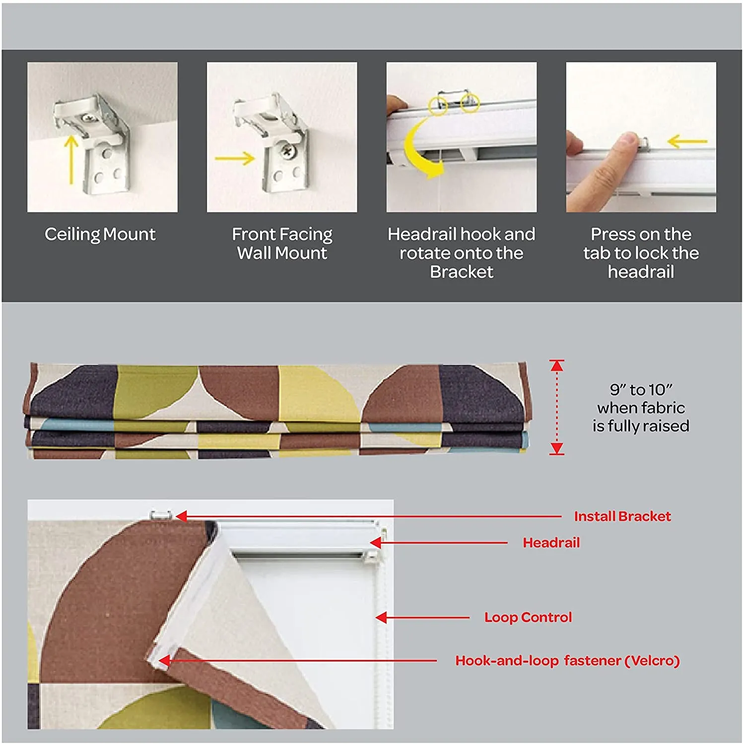 Color Brush Paint Window Roman Shade