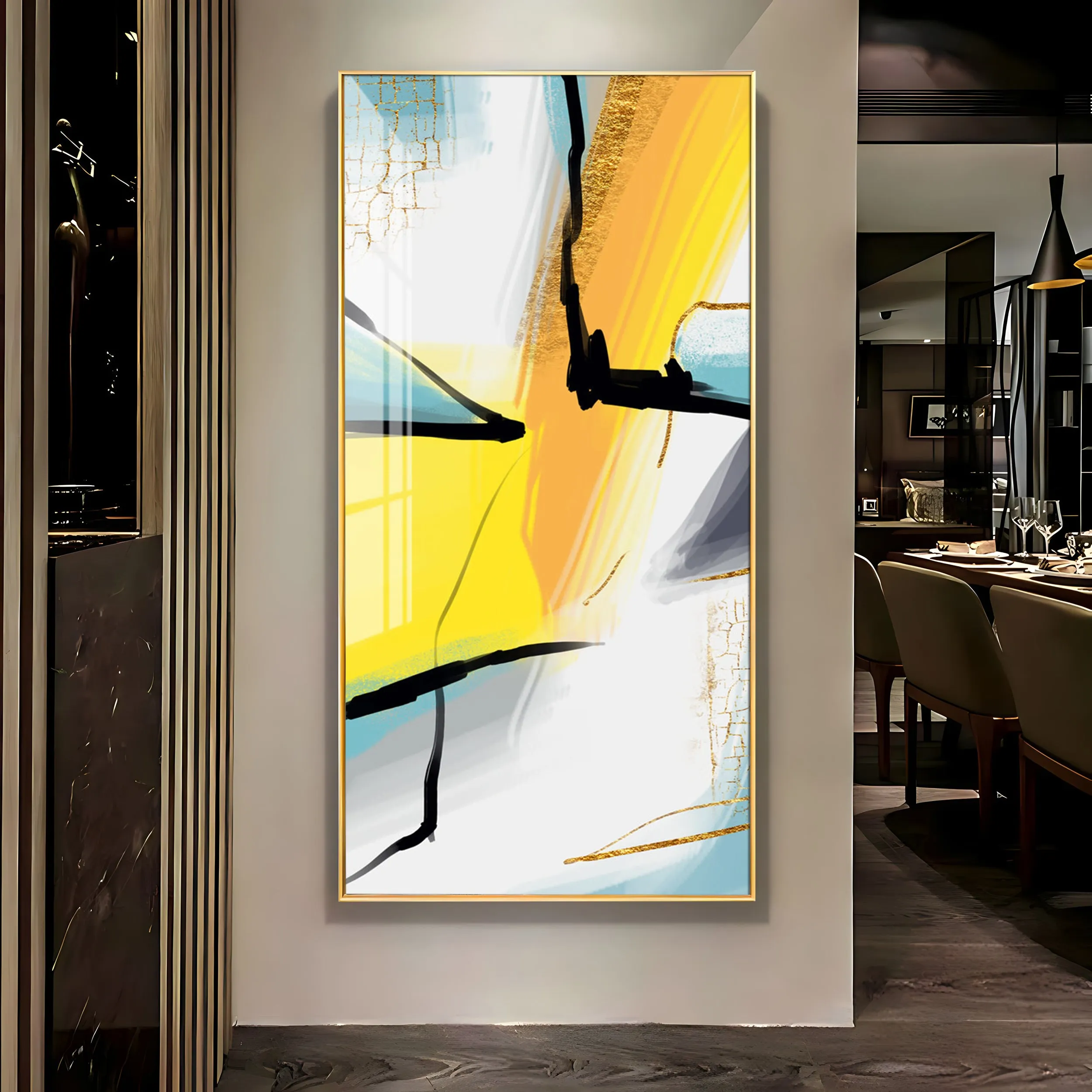 Color Strokes Premium Acrylic Vertical Wall Art