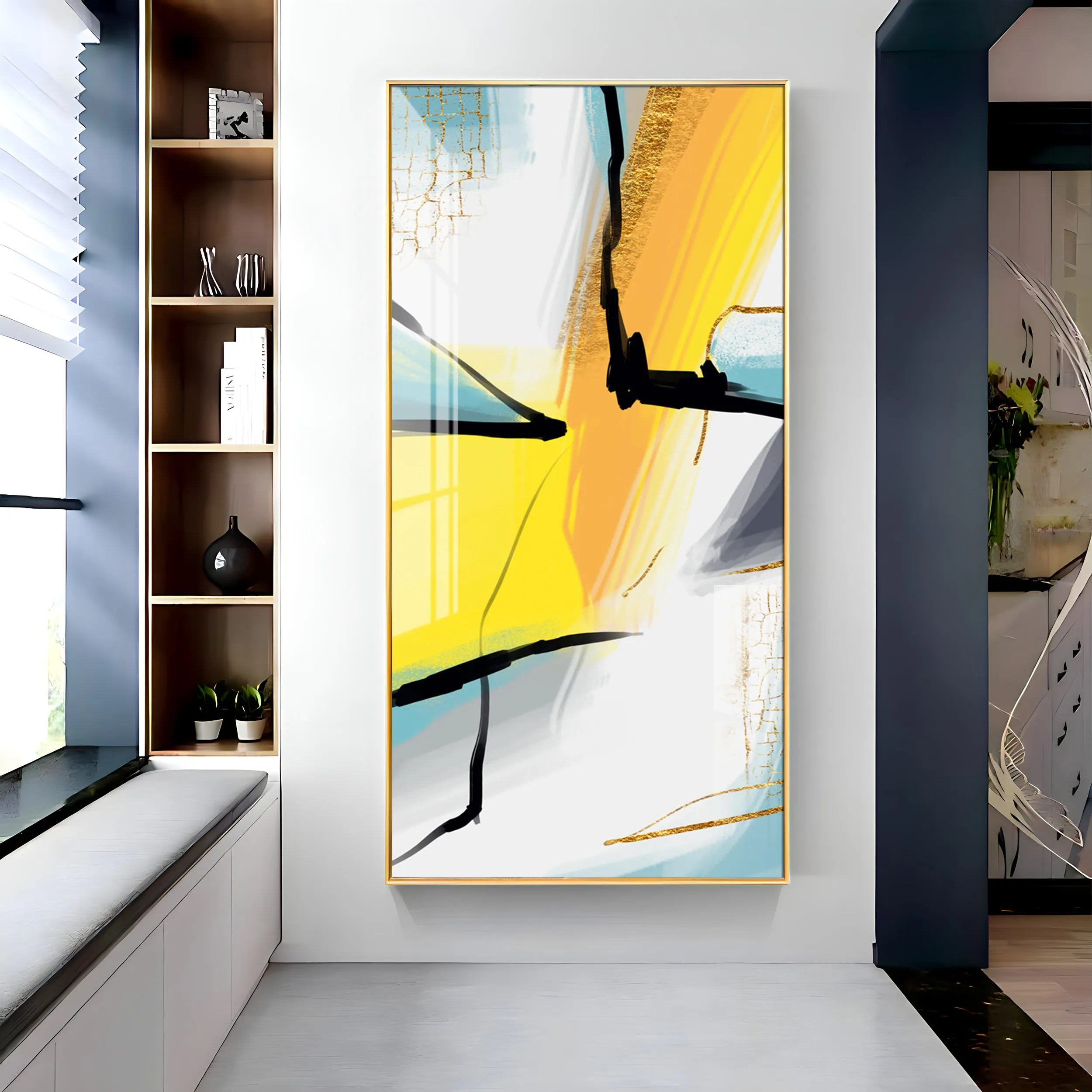 Color Strokes Premium Acrylic Vertical Wall Art