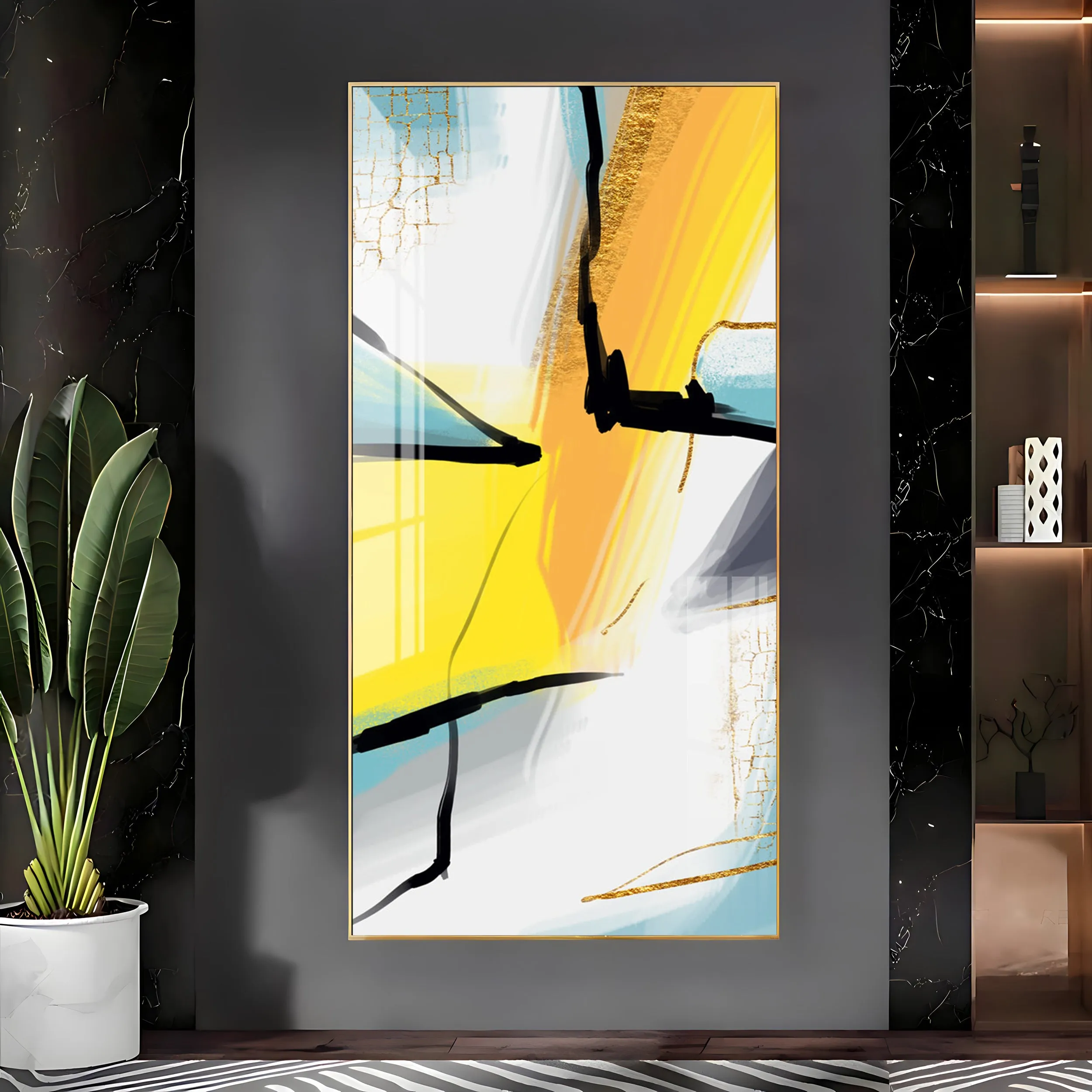 Color Strokes Premium Acrylic Vertical Wall Art