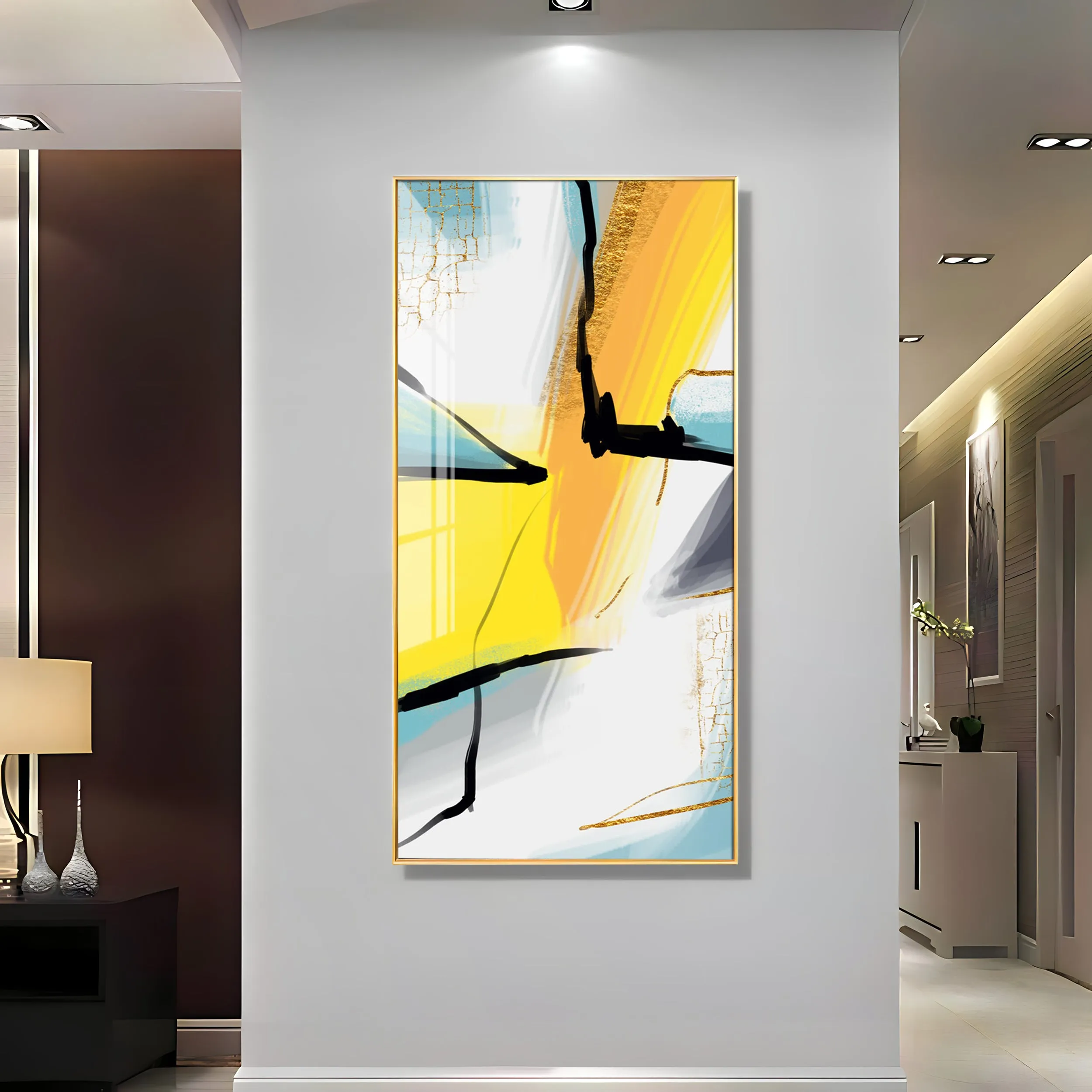 Color Strokes Premium Acrylic Vertical Wall Art