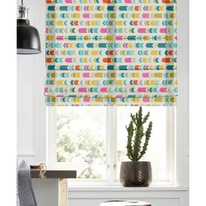 Colorful Arrow Tessellation Linen Window Roman Shade