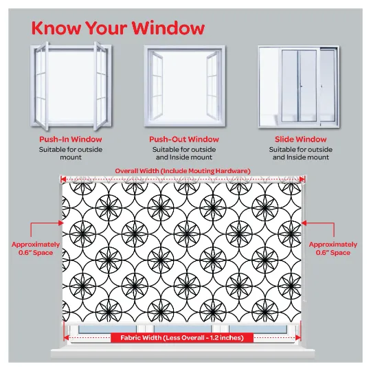 Contemporary Geometric Pattern Window Roller Shade