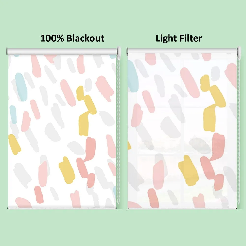 Contemporary Happy Fun Brush Stoke Window Roller Shade