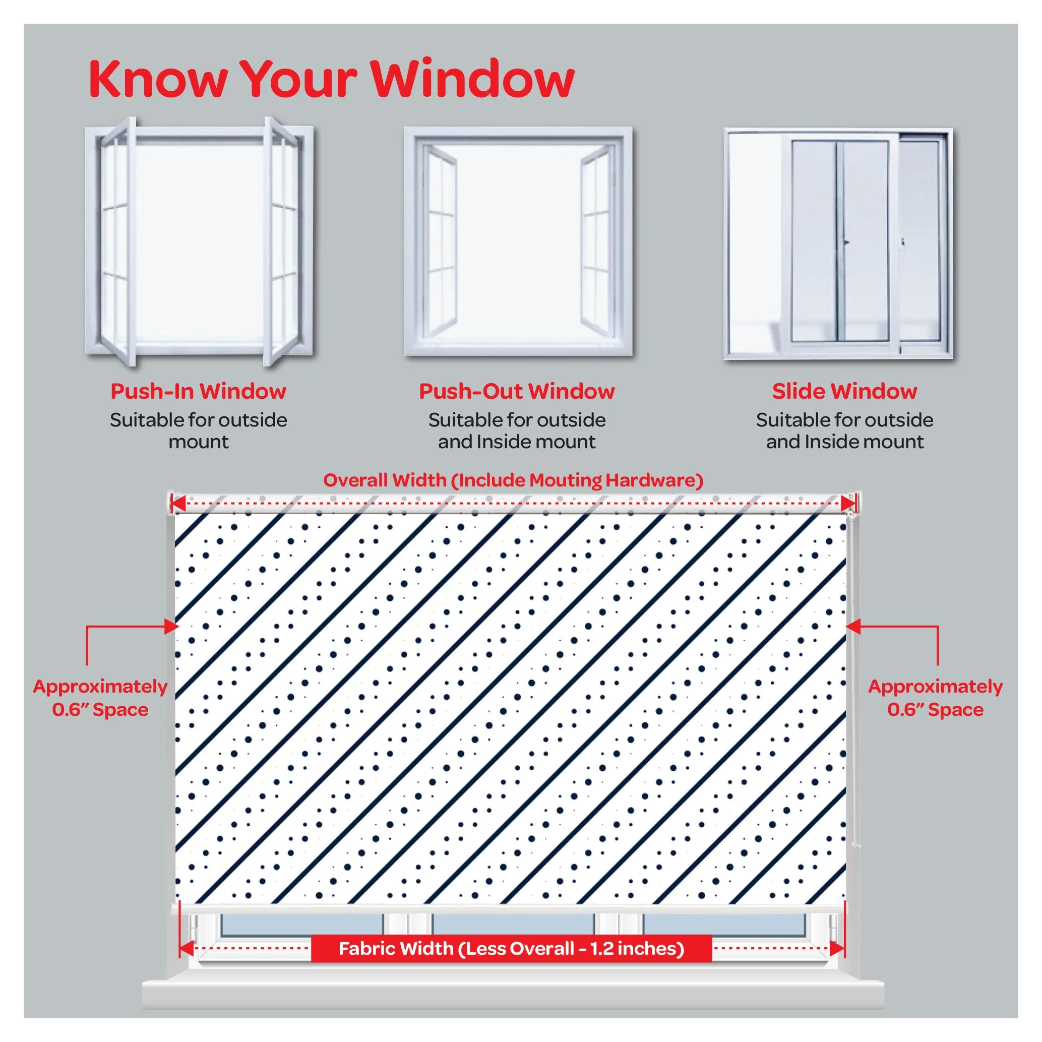 Contemporary Lines and Dots Print Window Roller Shade