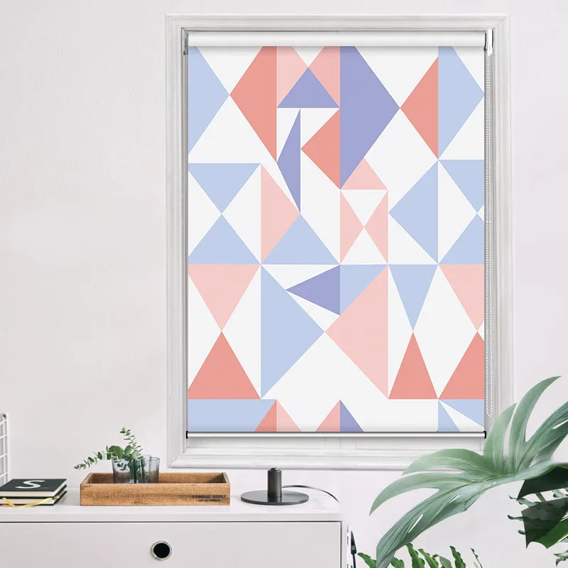 Contemporary Triangle Geometric Pastel Color Window Roller Shade