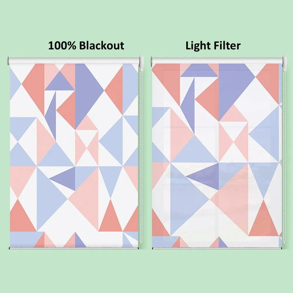 Contemporary Triangle Geometric Pastel Color Window Roller Shade