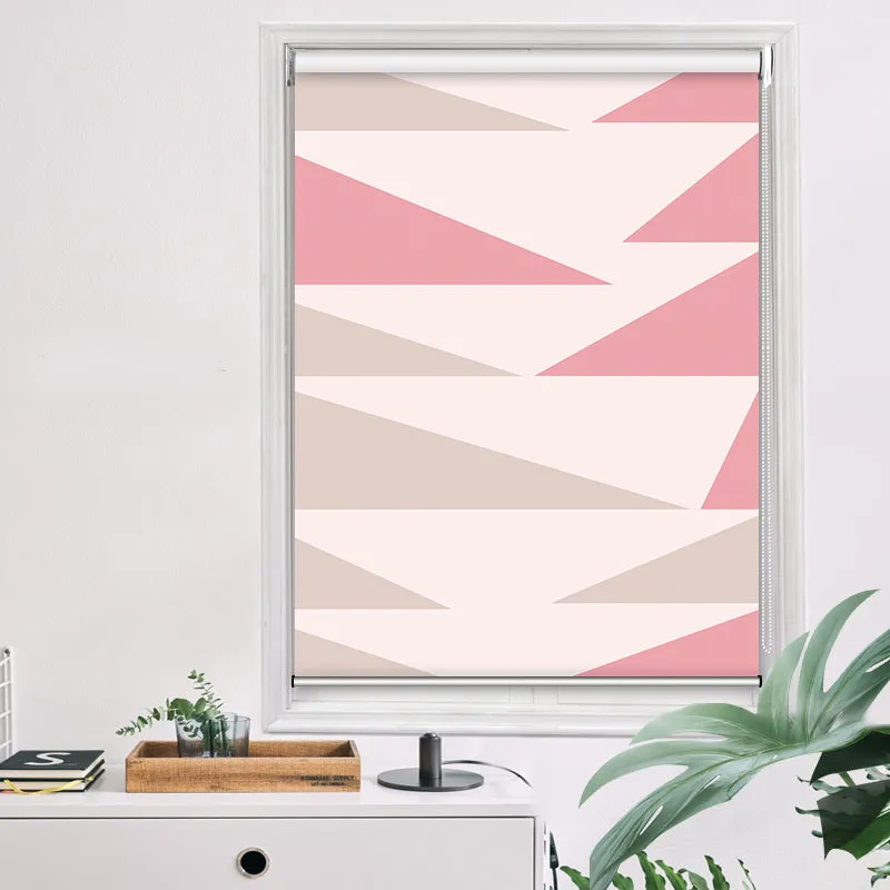 Contemporary Triangle Pink Pastel Window Roller Shade