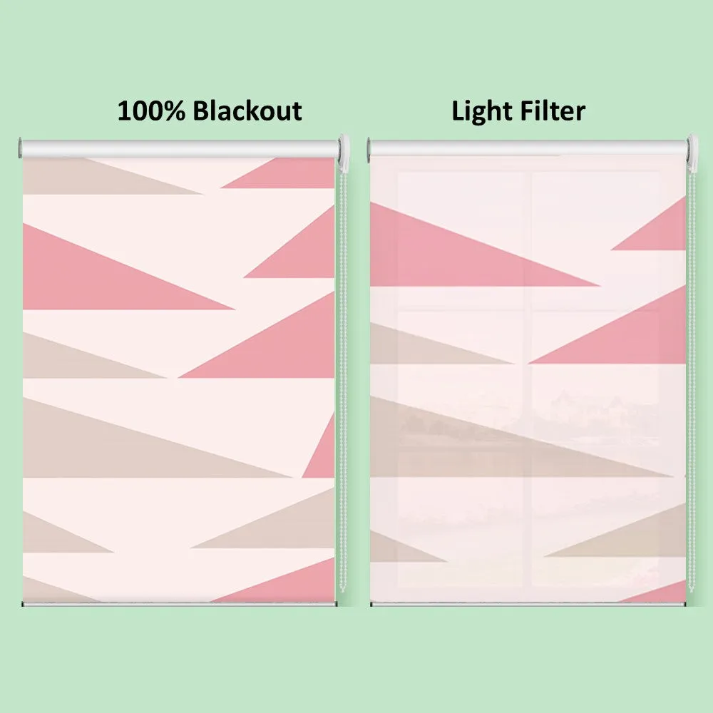 Contemporary Triangle Pink Pastel Window Roller Shade