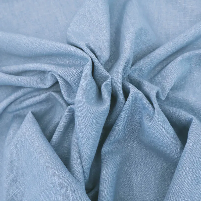 Cotton and Linen Blend Furnishing - Pale Denim Blue