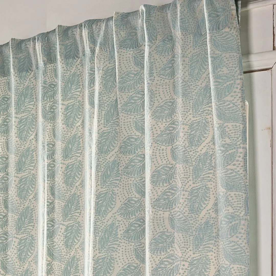 Cotton Semi Sheer Curtain | 5/7 Feet | Cutwork Summer Leaves Pattern | Handmade In India