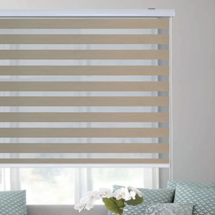 Cream Linen Zebra Blackout Blinds