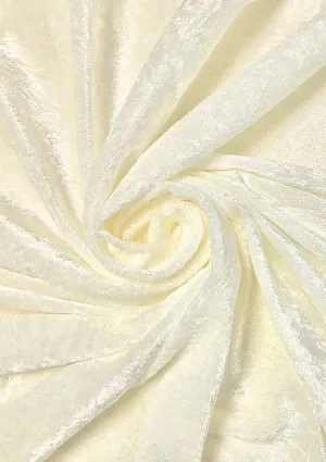 Cream Premium Crushed Velvet 1 Way Stretch Fabric Dress Craft Wedding Cushion 60" - 150cm Wide Per Metre