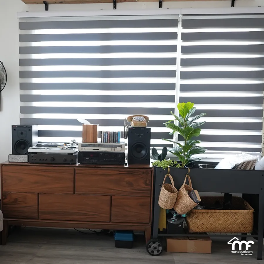 Dark Grey Zebra Blackout Blinds