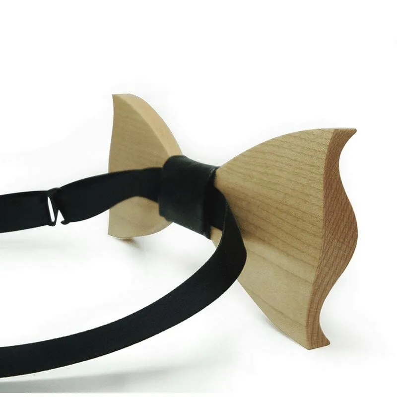 Dark Wood Outline Adult Bow Tie in Check